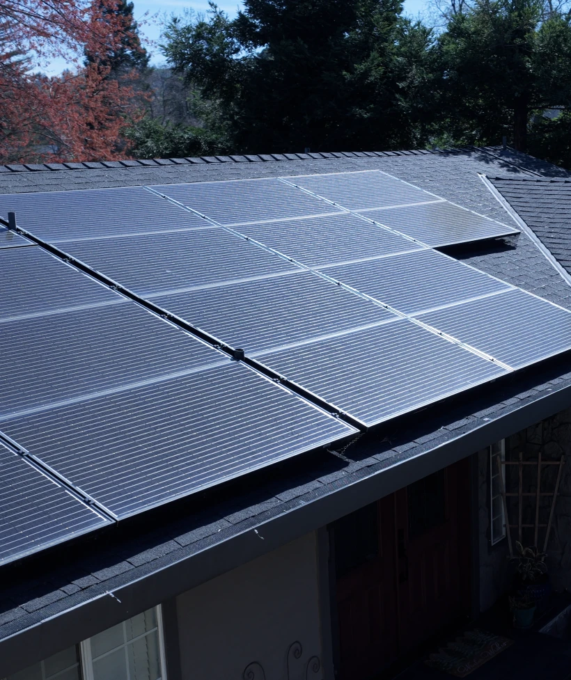 Solar panels installed on a Northern California rooftop